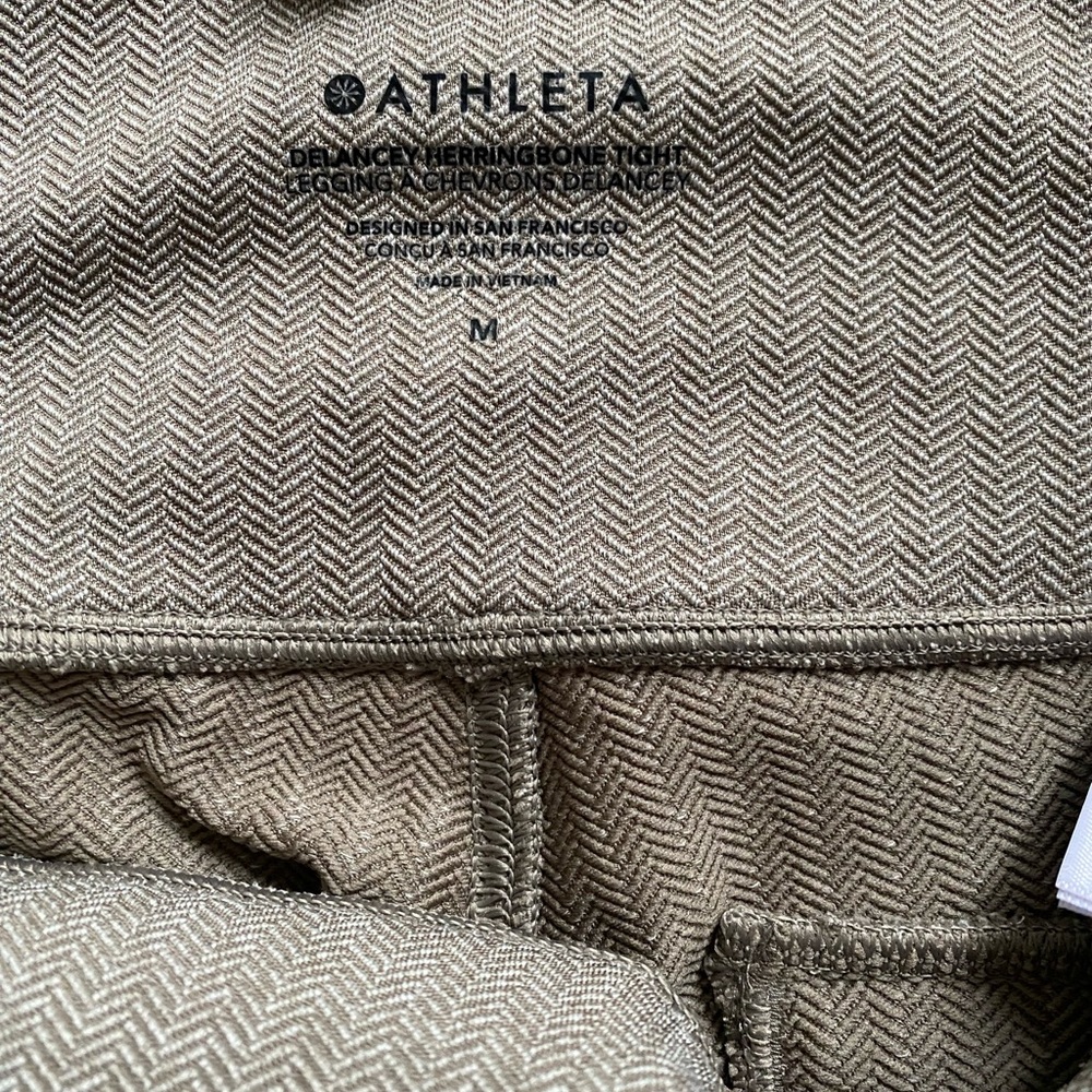 Athleta Delancey Herringbone Tight medium Tan Beige leggings